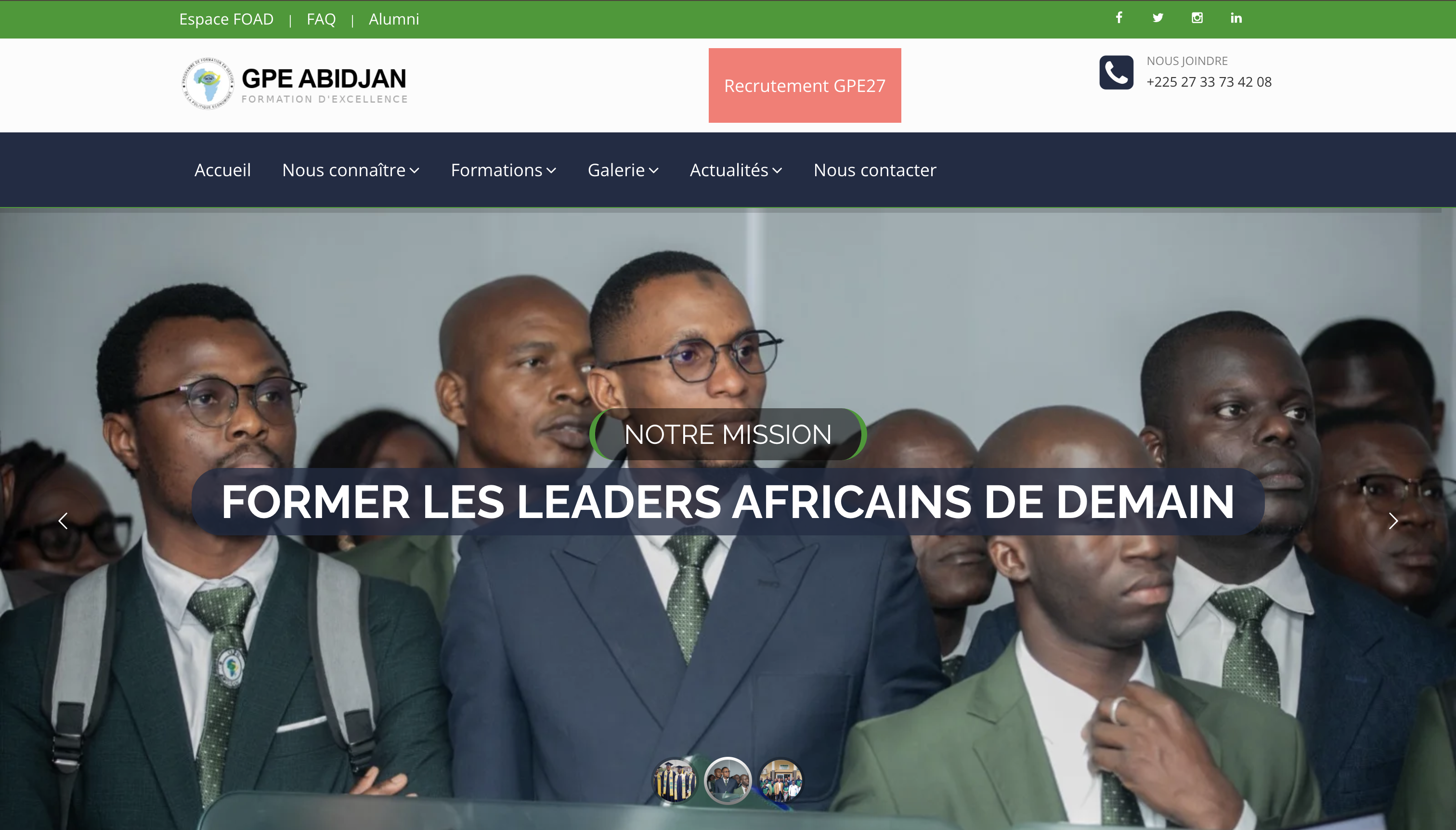 Aperçu du site Programme GPE-ABIDJAN